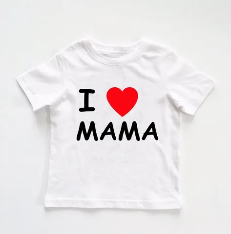 LOVE MAMA Print T Shirt Kids Short Sleeve O-neck Happy Birthday Gift KT-2029