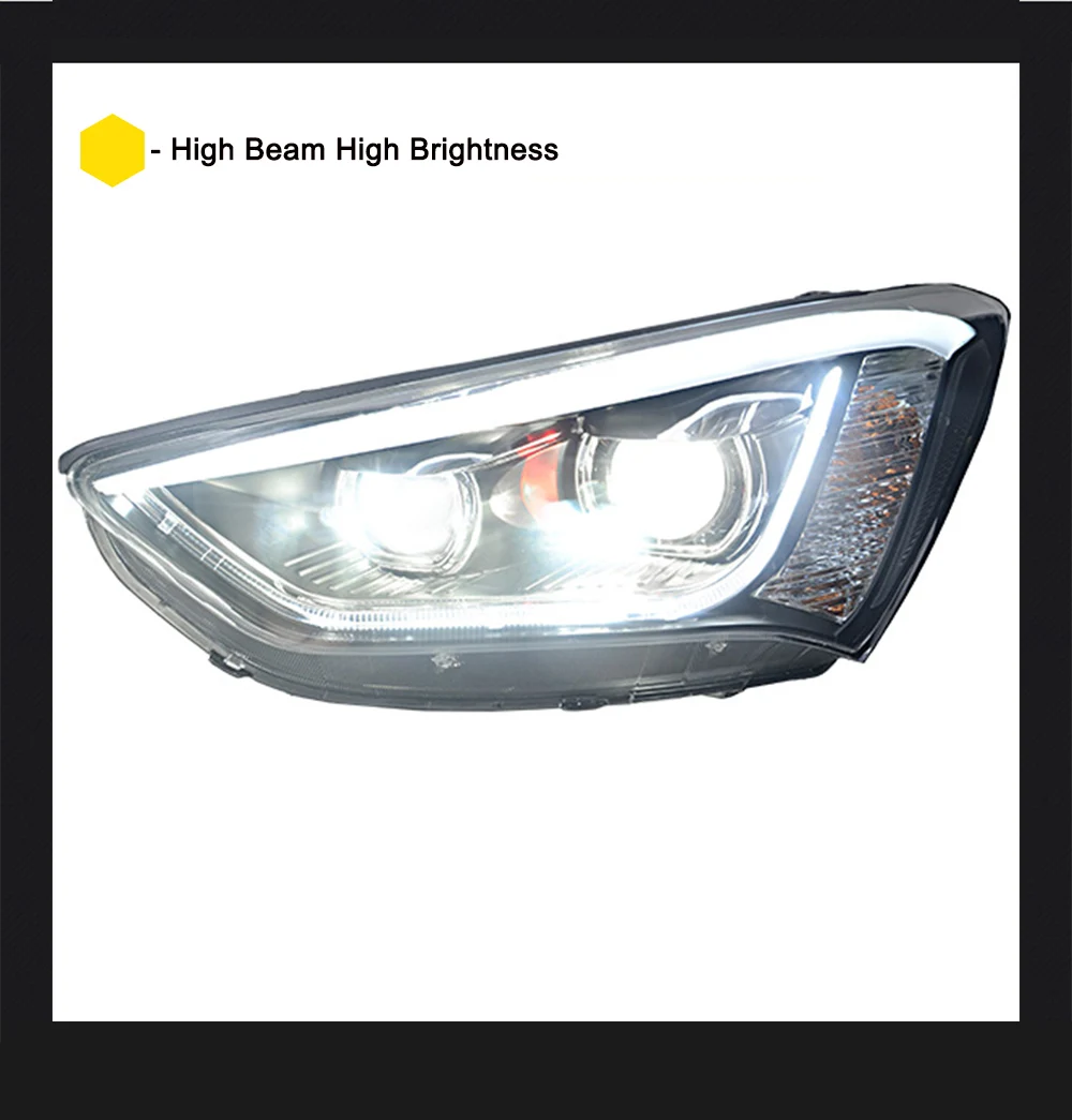 Пара для hyundai ix45 светодиодный фары 2013- ix45 HID фары биксеноновые фары Противотуманные фары Дневные ходовые огни двойные линзы