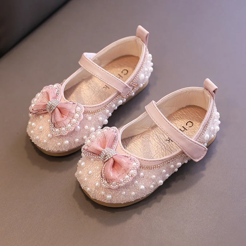 Kids Shoes Girls Princess Glitter Flats Children Fashion Shoes Sequin Bow Toddler Flats Shoes 2022 Spring New E607 extra wide fit children's shoes Children's Shoes