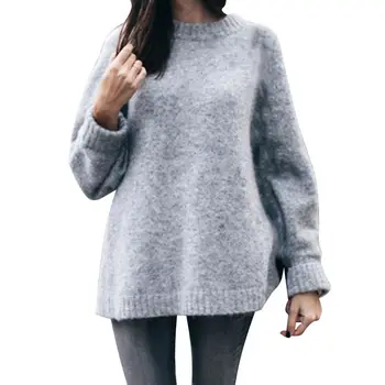 

Women Sweater Korean Chic Mink Cashmere Warm Winter Fashion Knitted Soft Tops Casual Long Sleeve Loose Pullovers