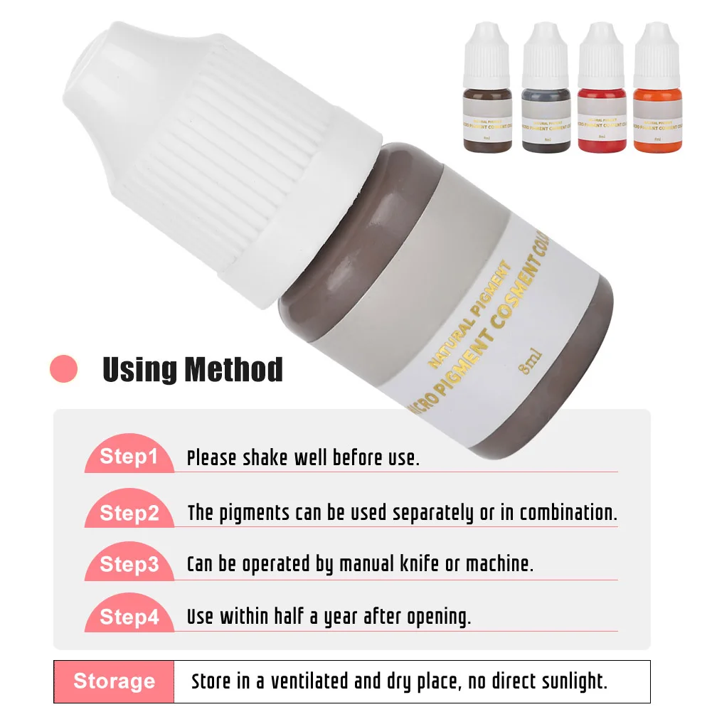 Professional Safe Microblading Plant Pigment Ink Semi-Permanent Makeup Eyebrow Lips Eye Line Body Makeup Beauty Art Tattoo Color