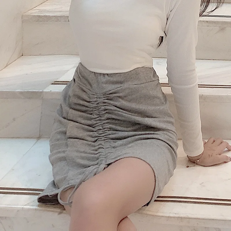 Юбки женские летние повседневные плиссированные облегающие мини-юбки с завязками эластичные сексуальные юбки с высокой талией faldas mujer moda Rk