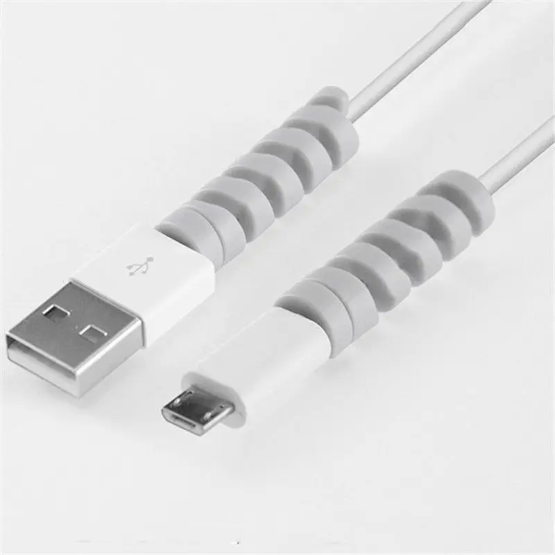 

10 pcs Spiral Cable Protector silicone data line protective winder for iphone Android USB charging headset line protective case
