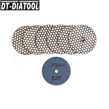

DT-DIATOOL 7pcs/pk Gbuff Flexible Diamond Sanding Disc Dry Resin Bond Polishing Pads WBUFF For Granite Marble Dia 4INCH