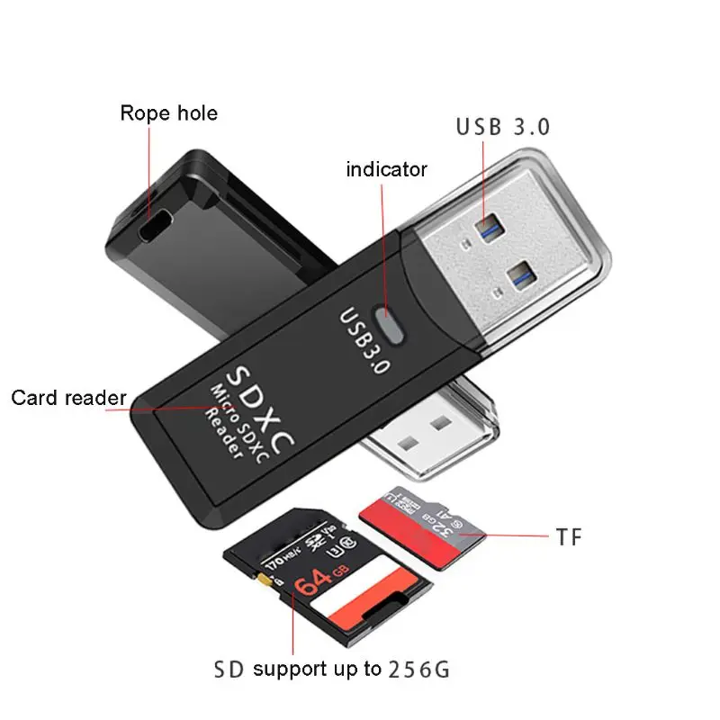 2в1 USB 3,0 высокоскоростной адаптер Micro SD TF SD считыватель карт памяти для ПК ноутбука