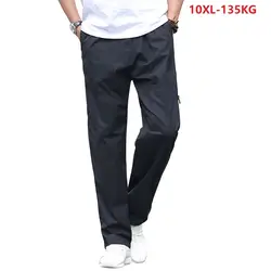 Осенние мужские черные повседневные брюки-карго больших размеров 8XL 48 летние Стрейчевые брюки 9XL 10XL хлопковые брюки