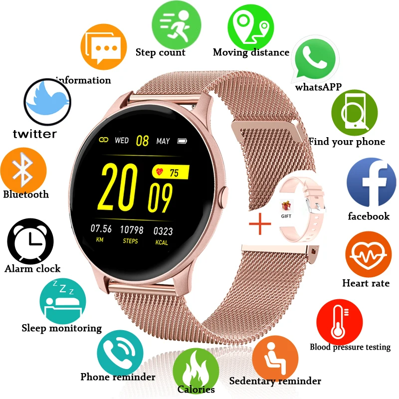 2021 Fashion Smart Band Watch Ladies Heart Rate Blood Pressure Multifunctional Sport Watch Men Woman Waterproof Smartwatch Women