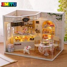 JIMITU кукольный дом мебель Diy Миниатюрный пылезащитный чехол 3D Деревянный Miniaturas кукольный домик игрушки для детей подарки на день рождения