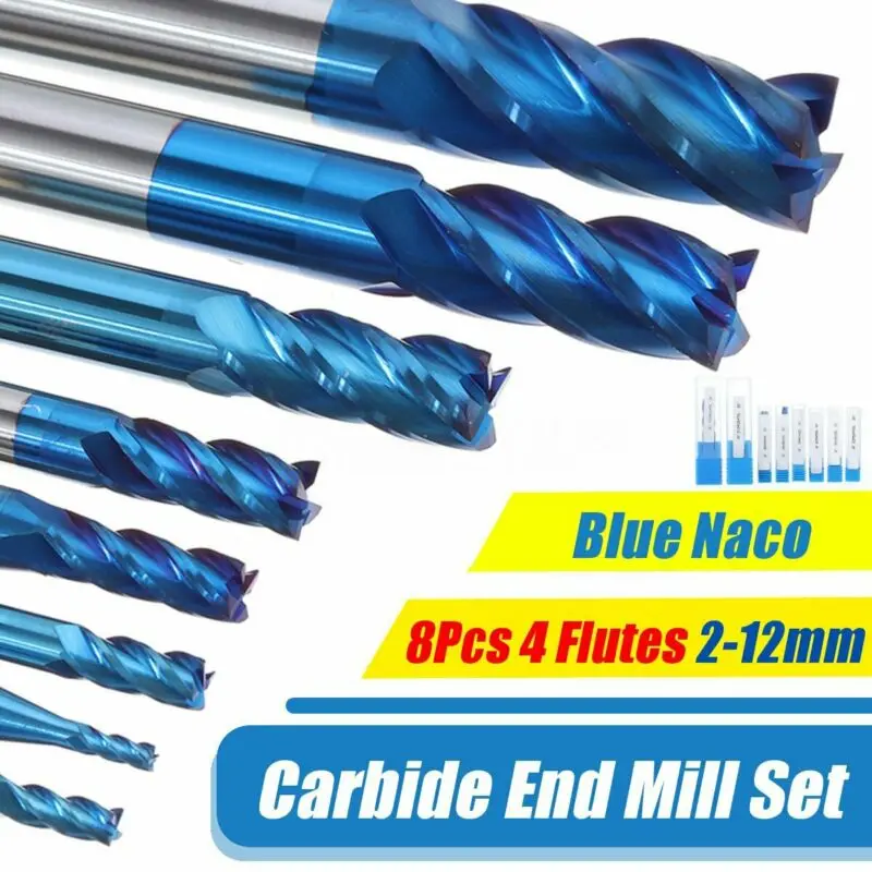 

Straight End mill Cutting Drill bit Tool Equipment 8pcs Tungsten Steel
