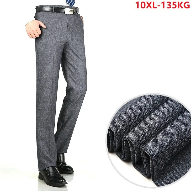 

high quality Men thick suit pants formal office pants cotton plus size 8XL 9XL 10XL autumn winter business Straight trousers 56