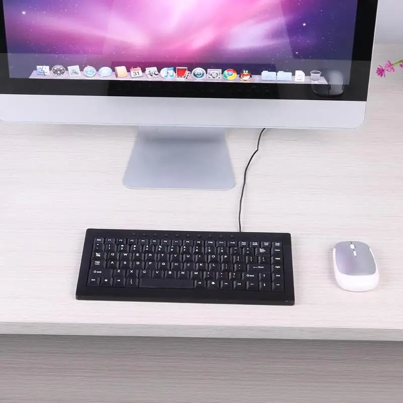 VODOOL клавиатура умелое производство L-100 проводная USB Мини тонкая Бесшумная Клавиатура для ПК компьютер ноутбук