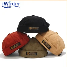 Новая короткая шляпа дыни для мужчин и женщин, кепка моряка, свернутая манжета, ребристая Регулируемая Кепка, уличная хип-хоп модная Кепка унисекс