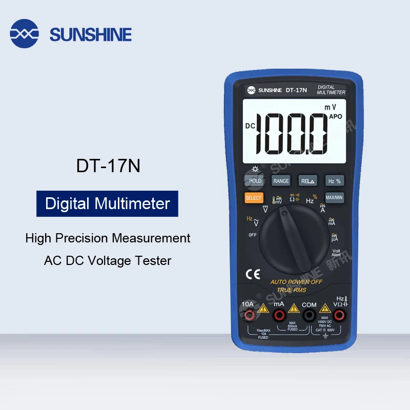 High Precision LCD Display Digital Multimeter AC DC Voltage Current Resistance Measure Tester Electronic Measuring Equipment