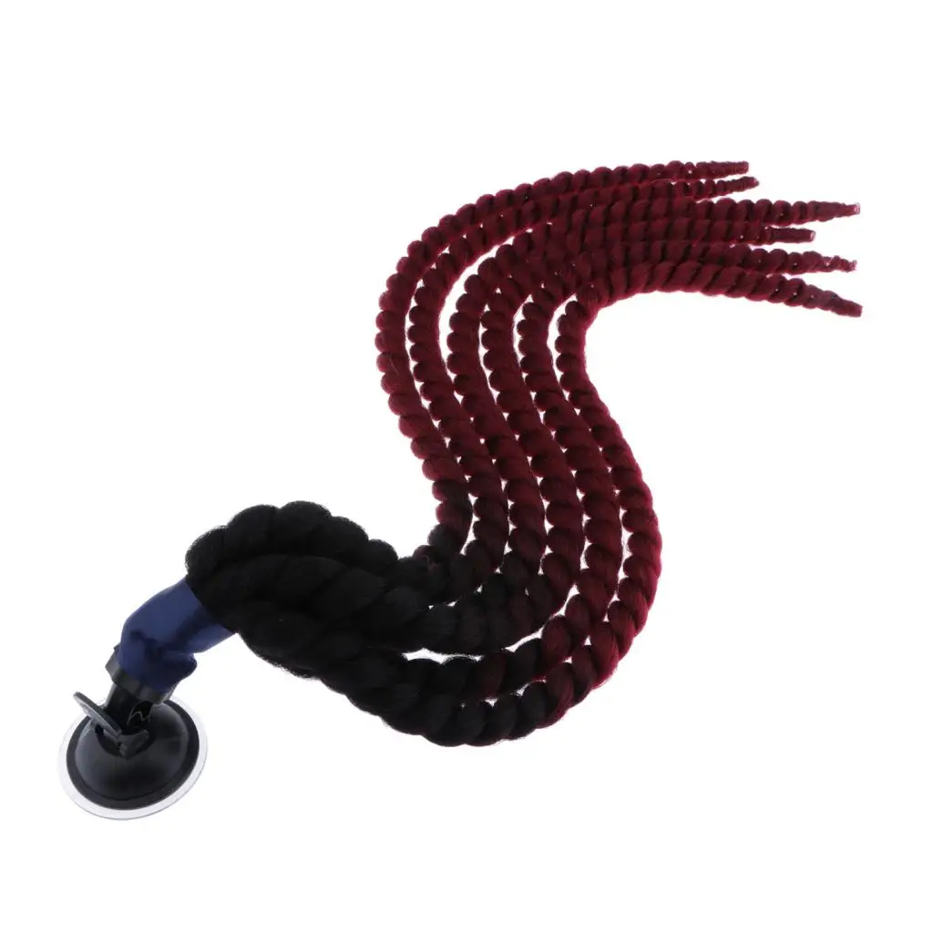 Hand-made Helmet Braids / Ponytail Motorcycle Helmet Wig Hair Red
