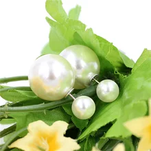 Дизайн, Женские аксессуары, серьги, двойные жемчужные серьги для женщин, разноцветные большие акриловые модные серьги-гвоздики