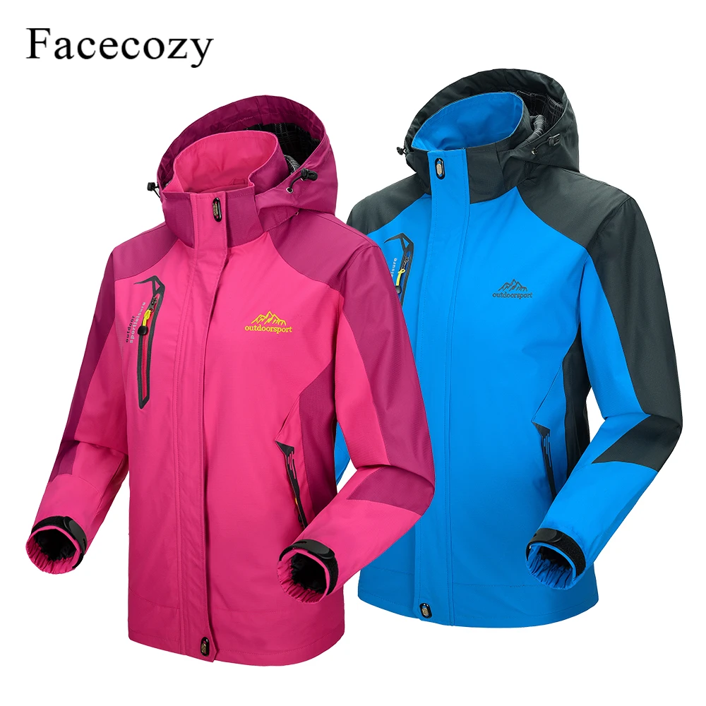 Skup Facecozy mężczyźni kobiety zima Outdoor wodoodporna kurtka turystyczna sport wspinaczka Trekking ubrania z kapturem Camping polowanie płaszcze wędkarskie