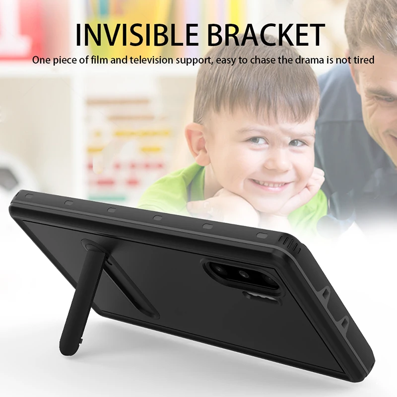 Tanie IP68 prawdziwa wodoodporna obudowa do Samsung Galaxy Note 10 Pro 9 10 + S10 S9 S8 Plus obudowa wodoodporna pokrywa nurkowanie pełna ochrona stojaki