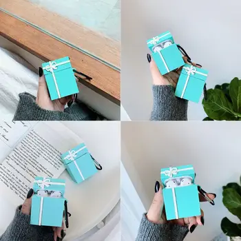 

Gift Box Protective Case Silicone Cover Protector with Carabiner for Airpods 1/2