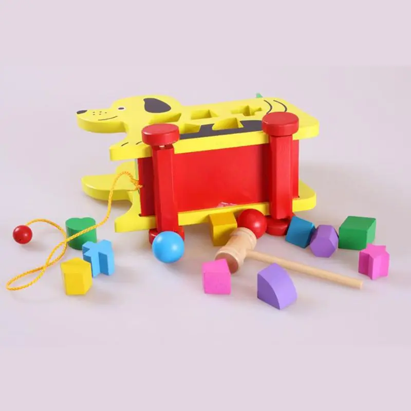 

Wooden Push Dog With Shape Classifier-1 Year Old Wooden Push Toy
