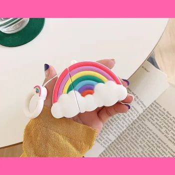 

For Airpods Case,3D Cartoon Rainbow Clouds Case For Airpods 1/2 Case Earphone Cover For Airpods Pro Case For Kids/Girls
