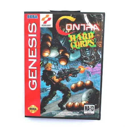 16 bit Sega MD game Cartridge with Retail box - Contra The Hard Corps card for Megadrive Genesis system | Электроника