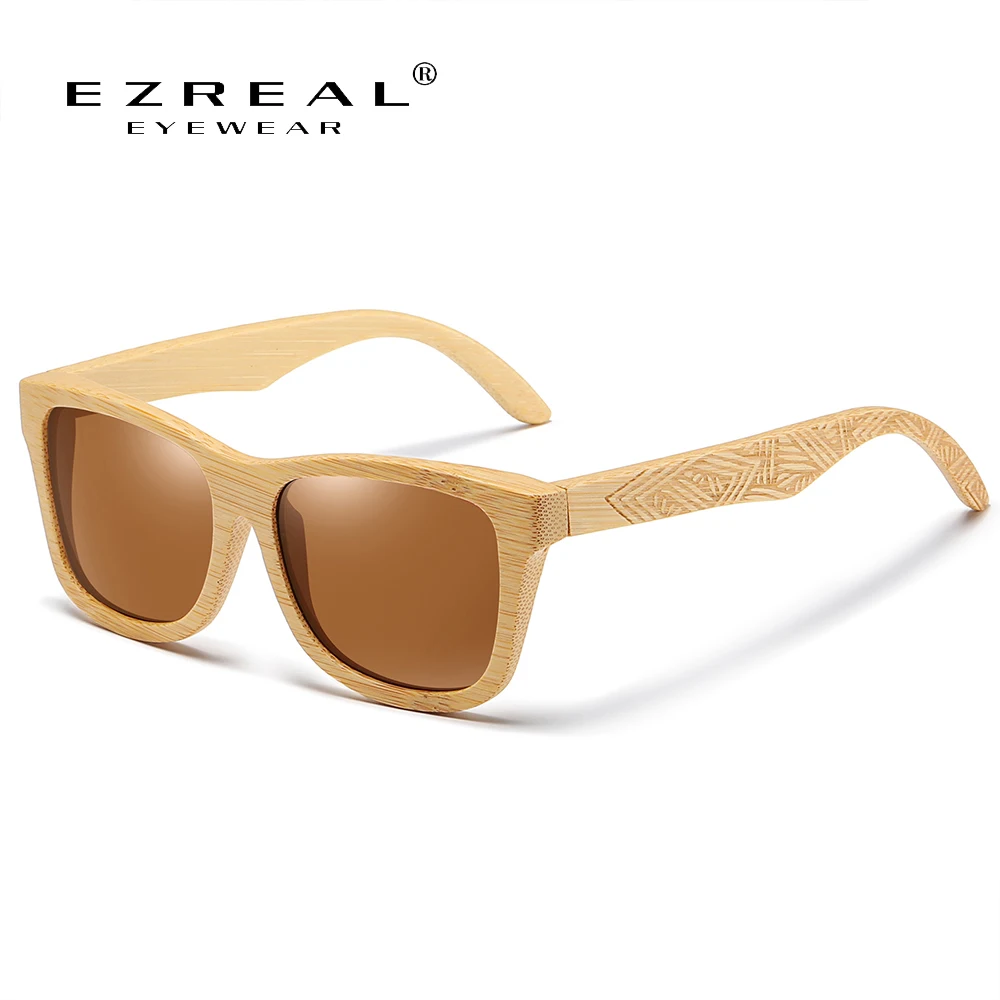 

EZREAL Real Wood Sunglasses Polarized Wooden Sunglasses UV400 Sunglasses Bamboo Wooden Sunglasses Brand With DropShipping