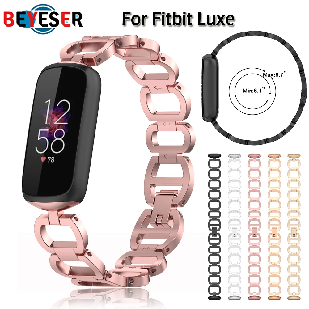 

Luxury Wrist Strap For Fitbit Luxe Bracelet Smart Band Metal Replacement Watch Strap For Fitbit luxe Special Edition Accessories