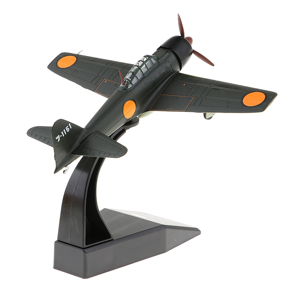 Diecast Airplane WWII A6M3 Zero Fighter Aircraft Model Collectible Decoration Gift, 1/72 Scale, 5.1 x 4.3 x 5.9 inch