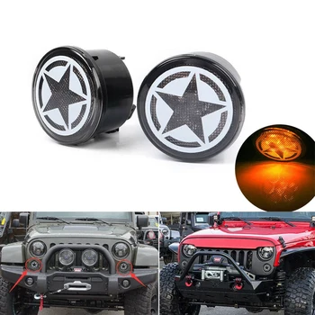 

Car Five Star LED Smoke Amber Turn Signal Lights for Jeep Wrangler JK 2007-2017