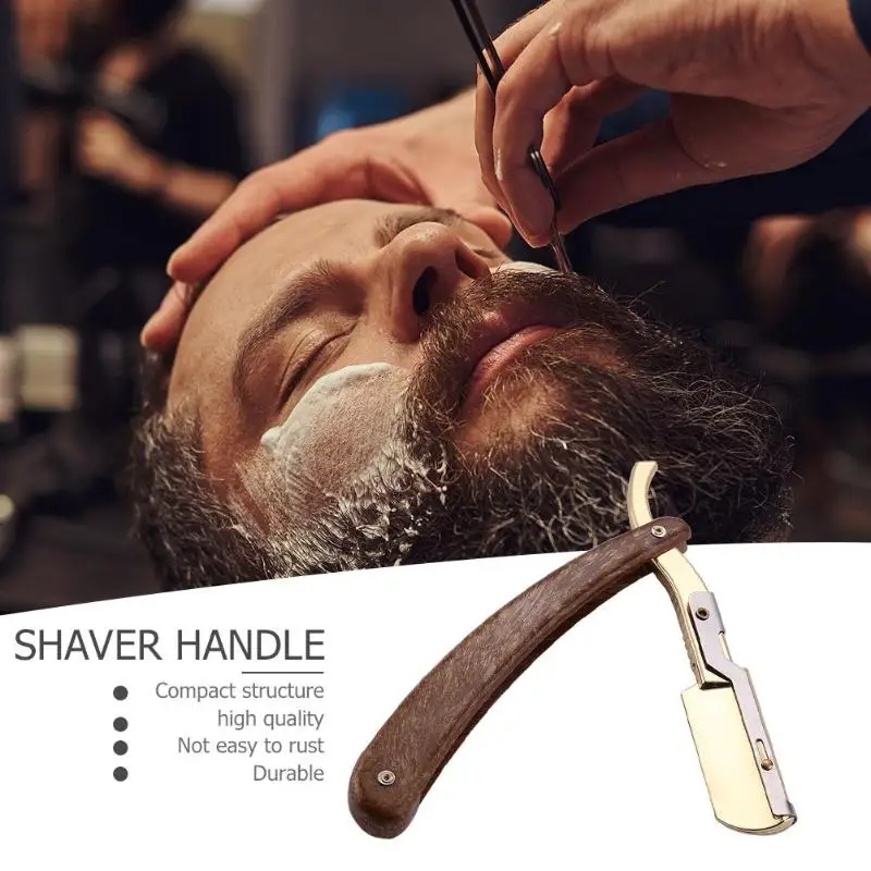 Металлическая пластиковая бритва с прямым краем, ручка борода, брови лезвие для бритвы