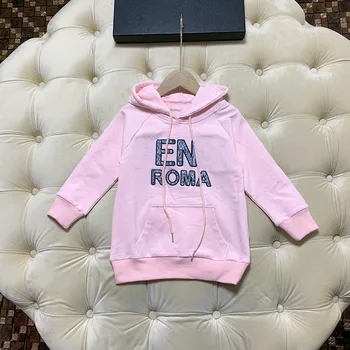 

New girls' Hooded Dress for fall / winter 2020 Medium long sleeve long sleeve Hooded Sweater Foreign style girls' wear