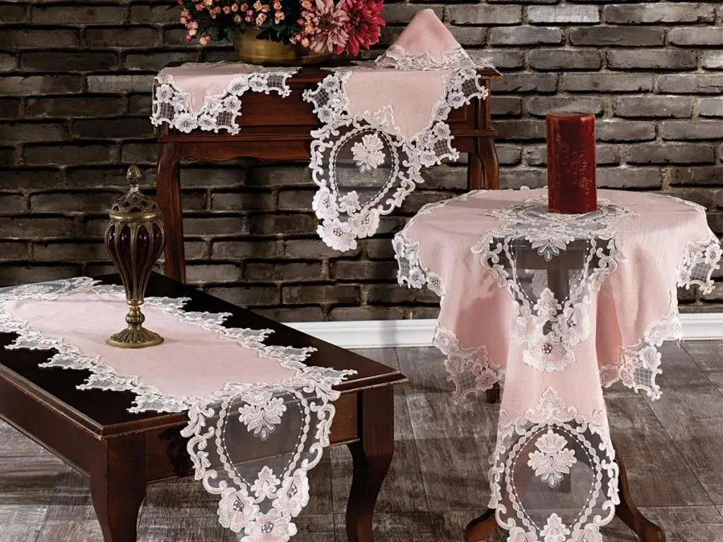 Kit Salone In Lino Rana 5 Pezzi In Polvere