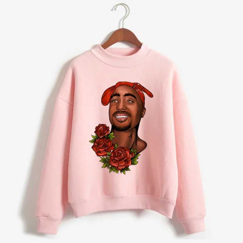 P1725B-pink Новинка, толстовки с капюшоном в стиле хип-хоп с принтом Tupac 2pac, женская одежда, модная винтажная толстовка, женская одежда 90 s, Толстовка Harajuku - Color: P1725B-pink
