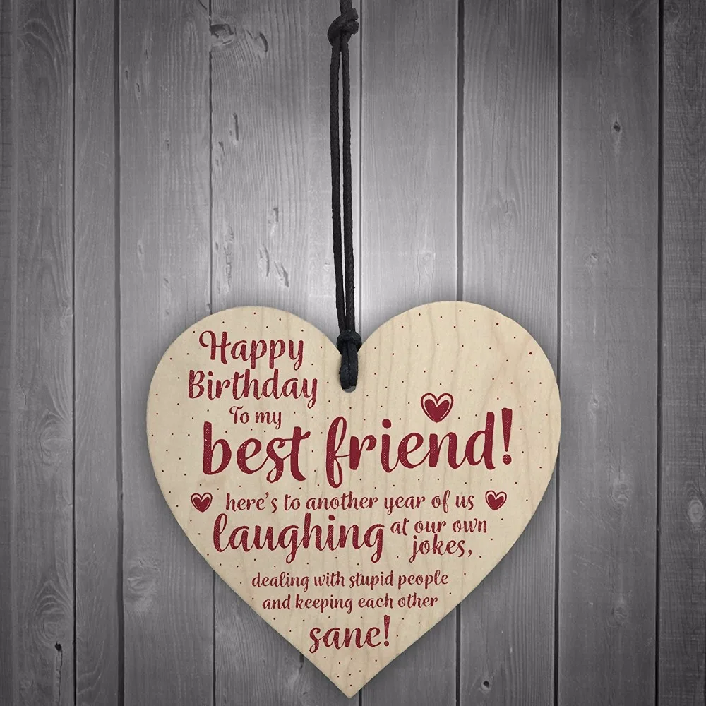 4-Meijiafei-Happy-Birthday-Best-Friend-Wooden-Friendship-Sign-Birthday-Plaque-Thank-You-Keepsake-Gift