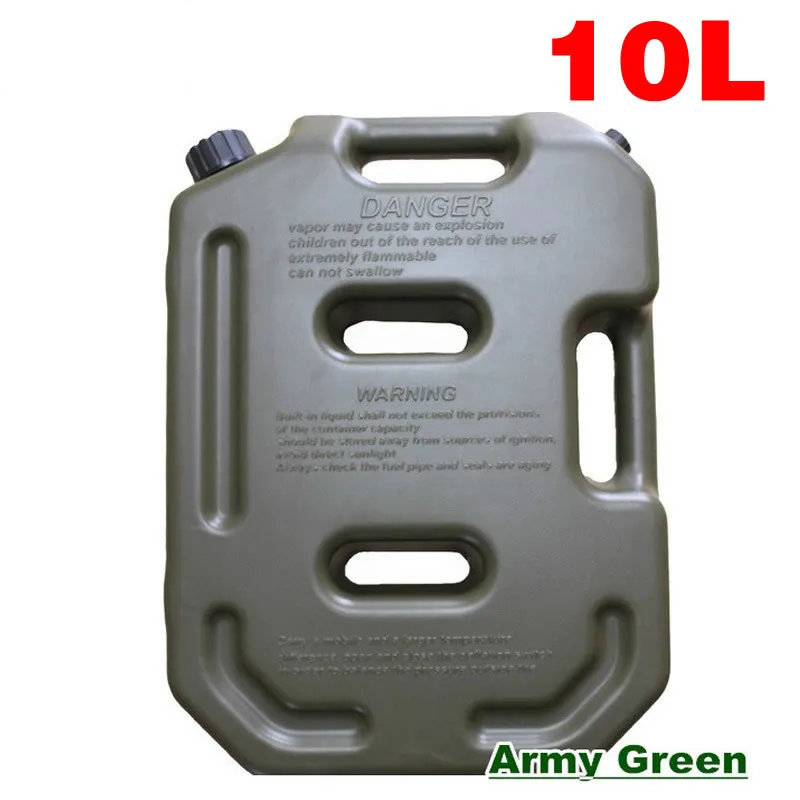 Практические зеленый 10L литров бензина дизельного топлива резервуаров Джерри банок пакет для бездорожья внедорожник ATV трехколесный мотоцикл - Название цвета: 10L Green