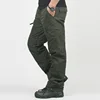 Fleece Thicken Warm Pocket Cargo Tactical Pants Men's Winter Outdoor Fishing Camping Riding Thermal Baggy Cotton Long Trousers ► Photo 3/6