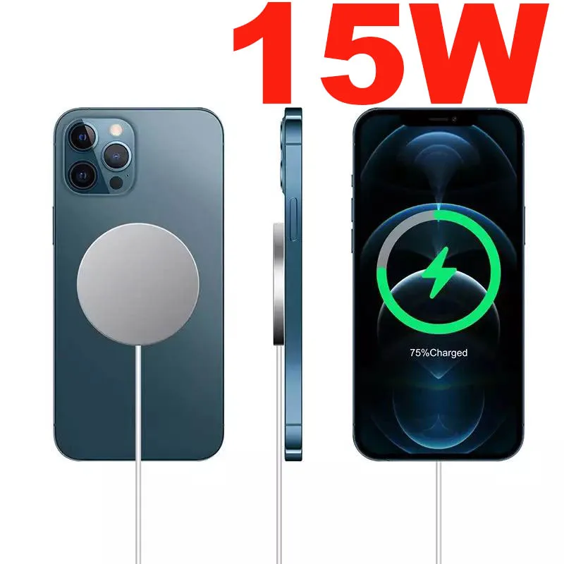 Магнитное Быстрое беспроводное зарядное устройство Magsafing 15 Вт для iPhone 12 Pro Max Mini с европейской вилкой быстрое