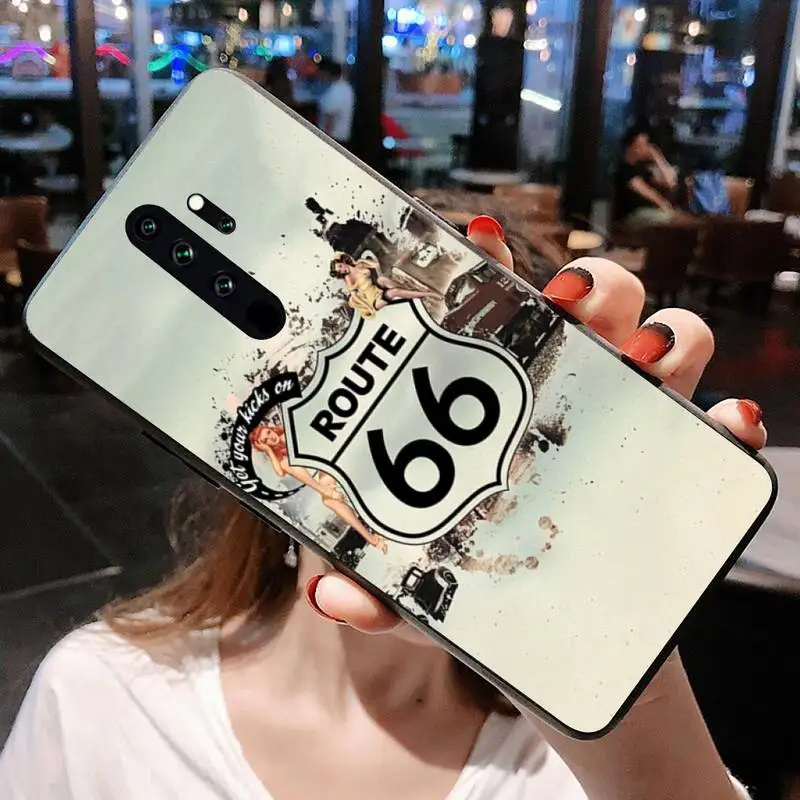 Mỹ Tuyến Đường 66 Du Lịch Cao Cấp Ốp Lưng Điện Thoại Redmi Note 9 8 8T 8A 7 6 6A Đi Pro max Redmi 9 K20 xiaomi leather case color Cases For Xiaomi