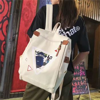 

Printed Schoolbag Female Korean Version Large Capacity Cute Cartoon Backpack Student New Computer Bag Large Capacity Travel Bag