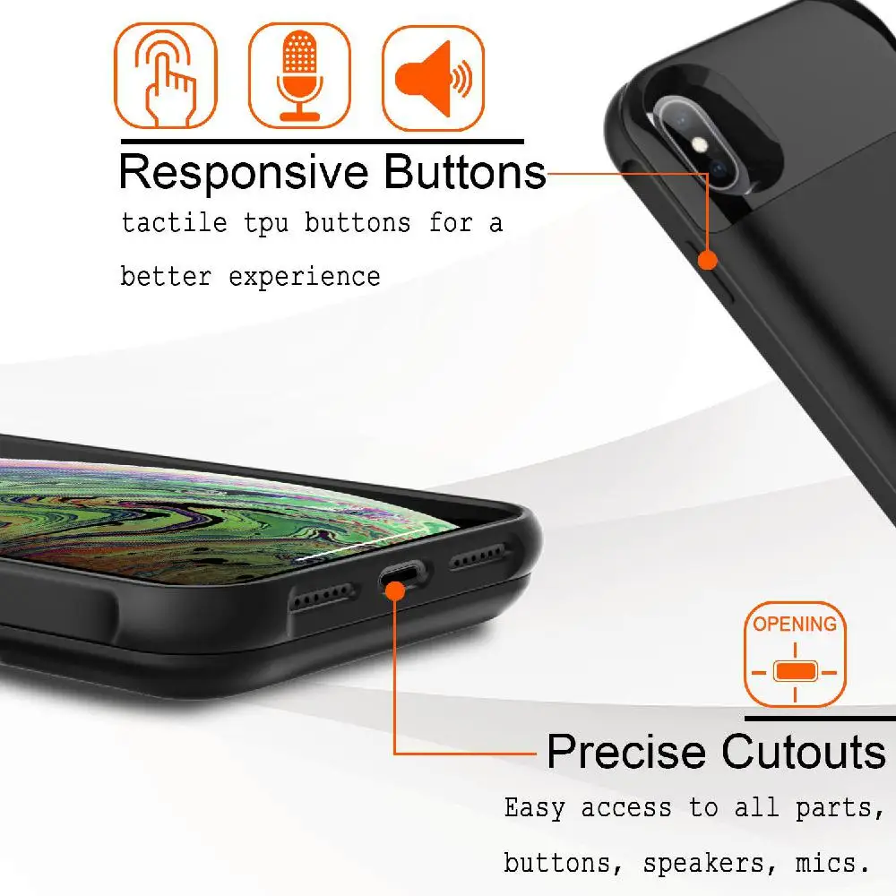 Для iPhone X/XR/XS Max Intelligence беспроводной зарядный чехол для аккумулятора, зарядное устройство, чехол для мобильного телефона