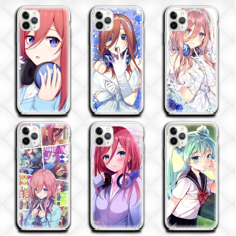 Nakano Miku Gotoubun No Hanayome Phone Case Clear for iphone 12 11 Pro max mini XS 8 7 6 6S Plus X 5S SE 2020 XR cover iphone 8 plus silicone case