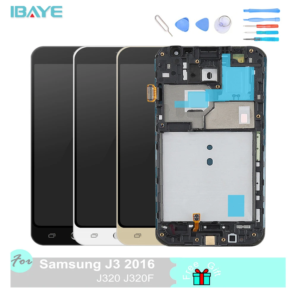 

For Samsung Galaxy J3 2016 J320F Display SM-J320FN / M / H / DS Touch Screen Digitizer Assembly Replacement Frame Home Butto