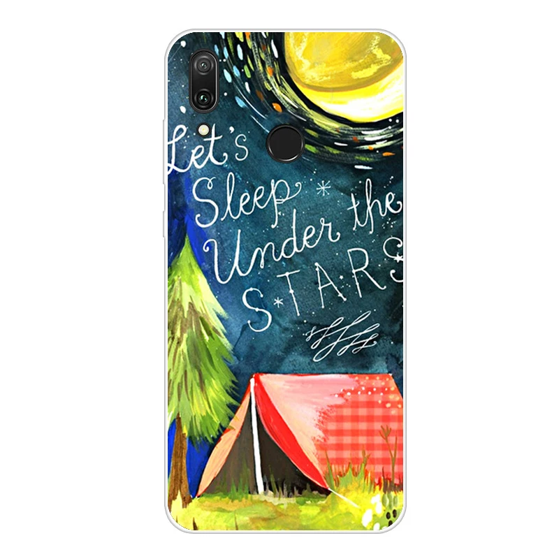 For Coque Huawei Y7 Case Phone Cover Soft Silicone Printing Back Case Fundas For Huawei Y7 Y 7 Y7 Pro Cover TPU - Цвет: Коричневый