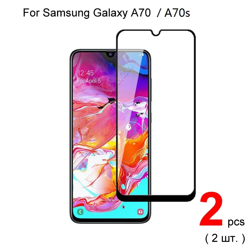 2 шт. стекло для Samsung Galaxy A70 A70s полное покрытие защита экрана защитное закаленное