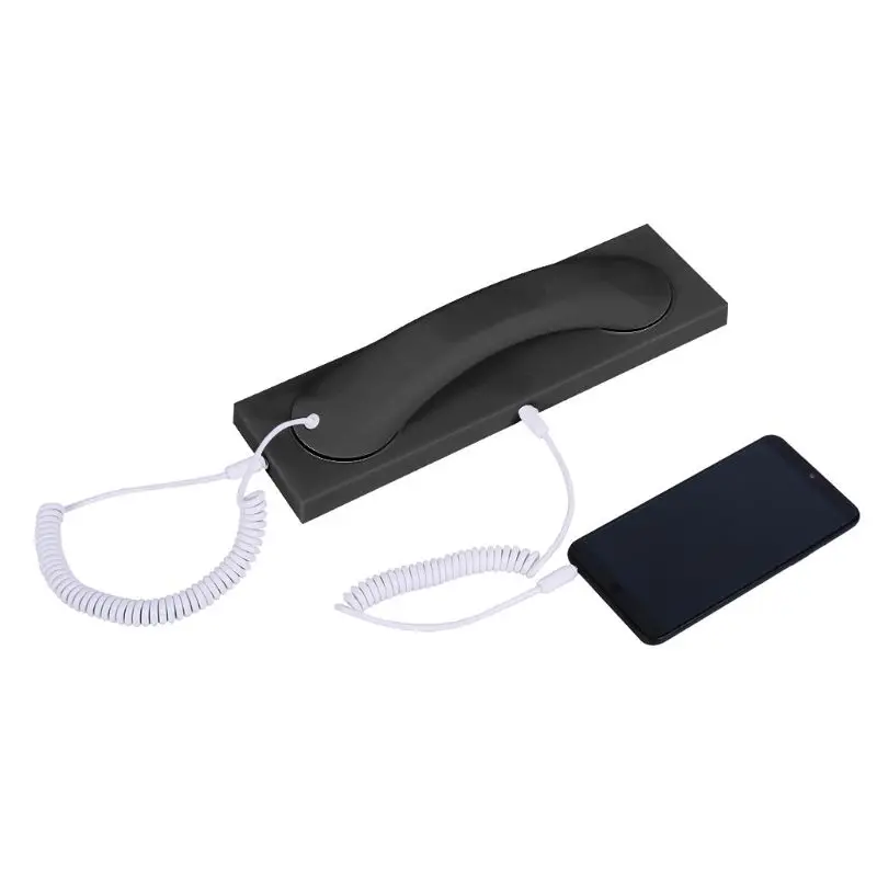 Телефон в ретро-стиле гарнитура 3,5 мм PC Comtuper микрофон с базой для мобильного телефона A5YA - Цвет: Черный