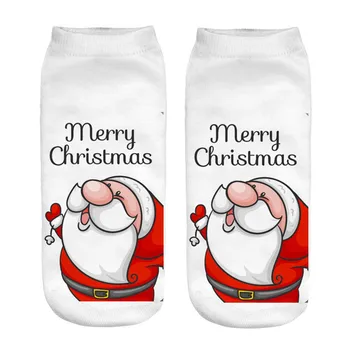 

Women's 3d Cartoon Printed Funny Christmas Crazy Cute Amazing Novelty Print Ankle Socks Cute Design Calcetines hot sale