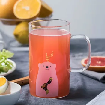 

Juice Glass Mug with The Handle Large Capacity Mug Personalized Tankard Glass Beer Boot Canecas Nerd Light Glass Cup Lid HH50MK