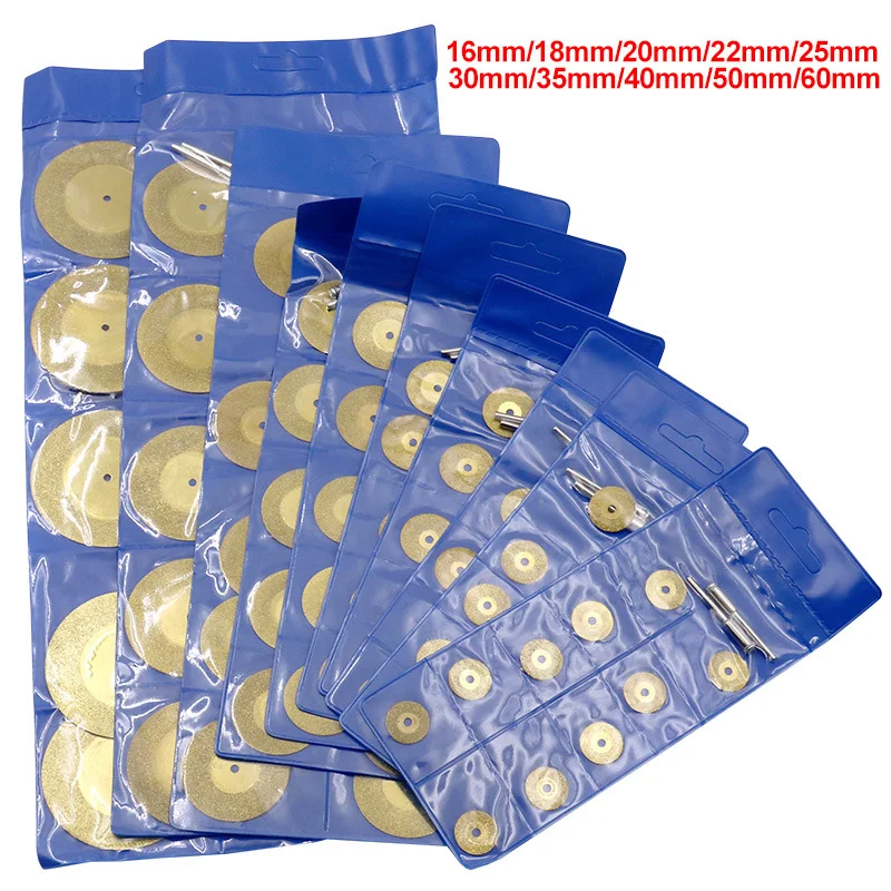 10Pcs/set 16-60mm Diamond Grinding Wheel Circular Cutting Grinding Disc Diamond Discs for Drill Fit Rotating Tool LB88