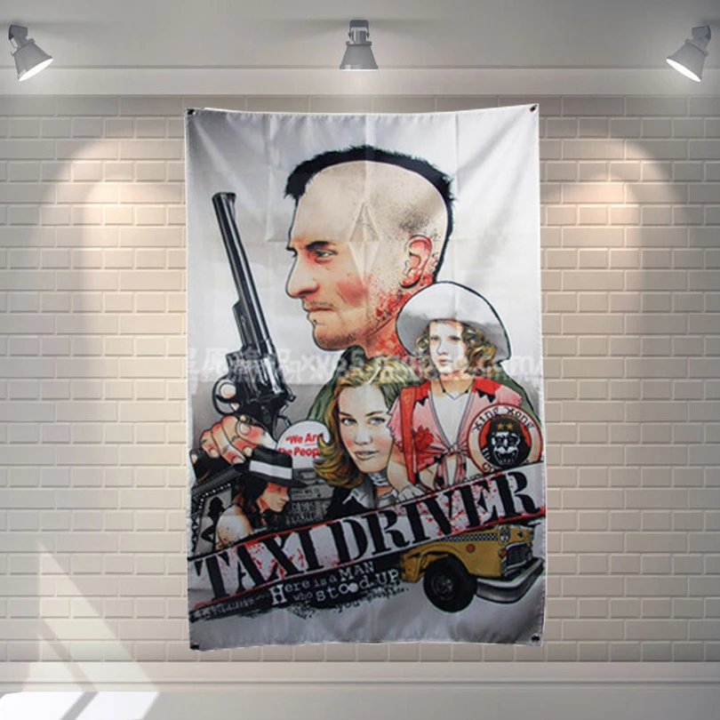 &quotTaxi drivers&quot Movies Poster Scrolls Flag Bar Cafes Hotel Theme Home Decoration Banners Hanging Art Waterproof Cloth | Дом и сад