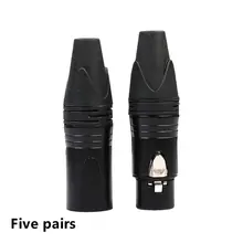 5 Pairs For Canon Male 3-Pin Audio Microphone Cable Connector Diy Solder-Type Metal Material Audio Signal Plug